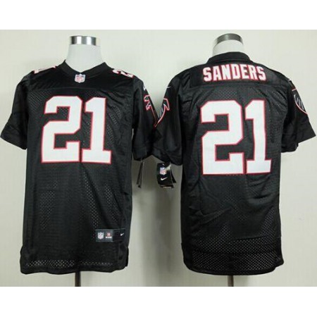 Nike Falcons #21 Deion Sanders Black Alternate Men's Stitched NFL Elite Jersey