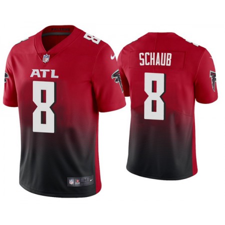 Men's Atlanta Falcons #8 Matt Schaub 2020 Red 2nd Alternate Vapor Limited NFL Stitched Jersey