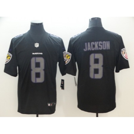 Men's Baltimore Ravens #8 Lamar Jackson Black 2018 Impact Limited Stitched NFL Jersey