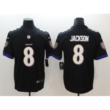 Men's Baltimore Ravens #8 Lamar Jackson Black 2018 NFL Draft Vapor Untouchable Limited Jersey