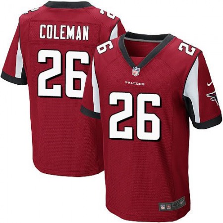 Nike Falcons #26 Tevin Coleman Red Team Color Men's Stitched NFL Elite Jersey