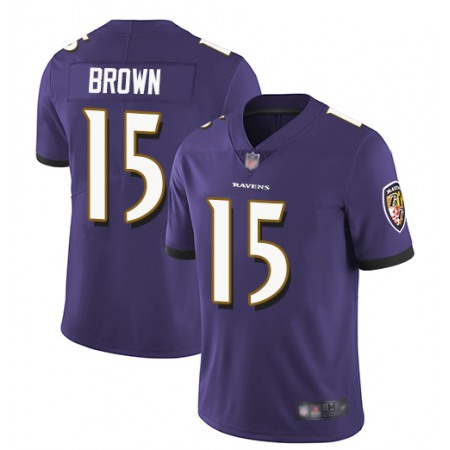 Men's Baltimore Ravens #15 Marquise Brown Purple Vapor Untouchable Limited NFL Jersey