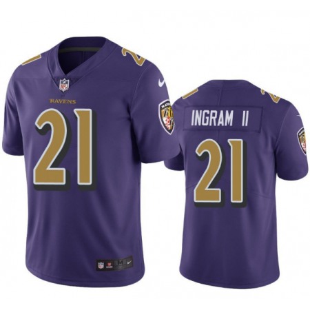 Men's Baltimore Ravens #21 Mark Ingram II Purple Color Rush NFL Jersey