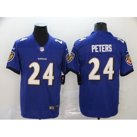 Men's Baltimore Ravens #24 Marcus Peters Purple Vapor Untouchable NFL Jersey