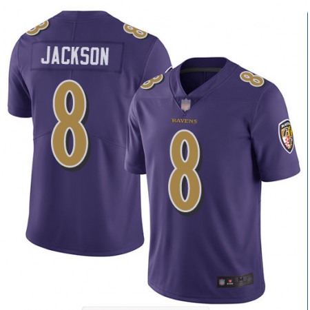 Men's Baltimore Ravens #8 Lamar Jackson Purple Color Rush Limited NFL Jersey