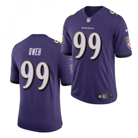 Men's Baltimore Ravens #99 Jayson Oweh Purple 2021 Vapor Untouchable Limited Stitched Jersey