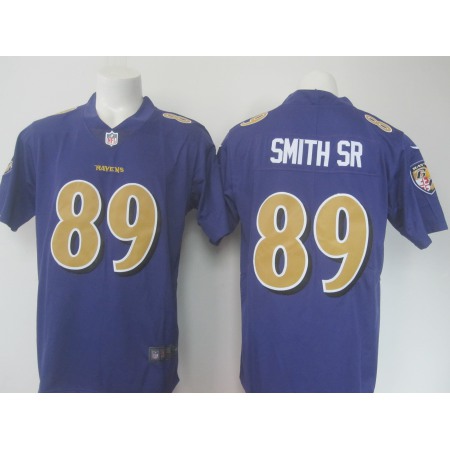 Men's Nike Ravens #89 Steve Smith Sr. Purple Limited Rush NFL Jersey