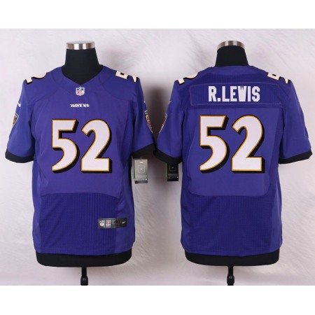 Nike Ravens #52 Ray Lewis Purple Team Color Men's Stitched NFL New Elite Jersey