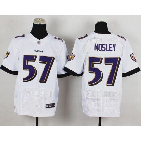 Nike Ravens #57 C.J. Mosley White Men's Stitched NFL New Elite Jersey
