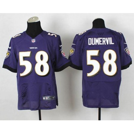 Nike Ravens #58 Elvis Dumervil Purple Team Color Men's Stitched NFL New Elite Jersey