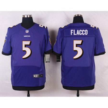 Nike Ravens #5 Joe Flacco Purple Team Color Men's Stitched NFL New Elite Jersey