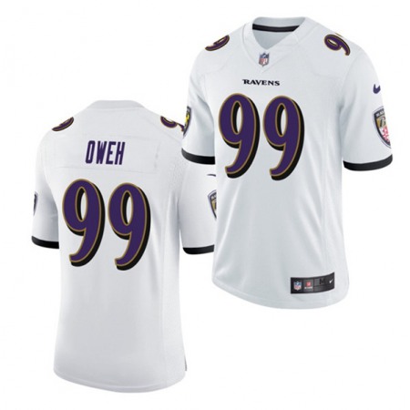 Men's Baltimore Ravens #99 Jayson Oweh White 2021 Vapor Untouchable Limited Stitched Jersey