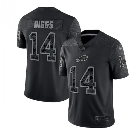 Men's Buffalo Bills #14 Stefon Diggs Black Reflective Limited Stitched Football Jersey