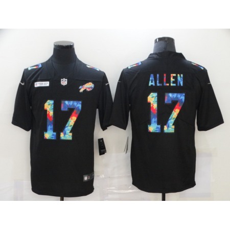Men's Buffalo Bills #17 Josh Allen 2020 Black Crucial Catch Limited Stitched Jersey