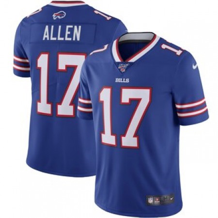 Men's Buffalo Bills #17 Josh Allen Blue 2019 100th Season Vapor Untouchable Limited Stitched NFL Jersey