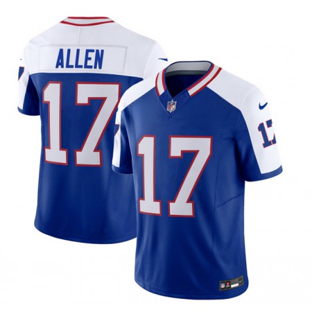 Men's Buffalo Bills #17 Josh Allen Blue/White 2023 F.U.S.E. Throwback Vapor Untouchable Limited Stitched Jersey