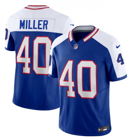 Men's Buffalo Bills #40 Von Miller Blue/White 2023 F.U.S.E. Throwback Vapor Untouchable Limited Stitched Jersey