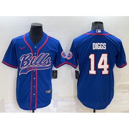 Men's Buffalo Bills #14 Stefon Diggs Royal Cool Base Stitched Baseball Jersey