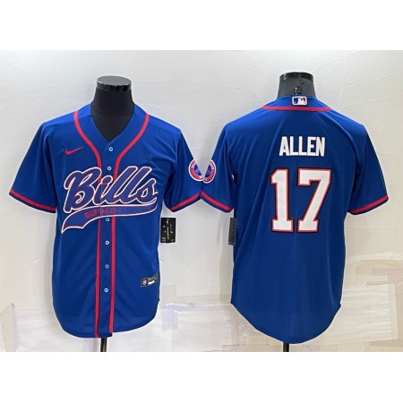 Men's Buffalo Bills #17 Josh Allen Royal Cool Base Stitched Baseball Jersey