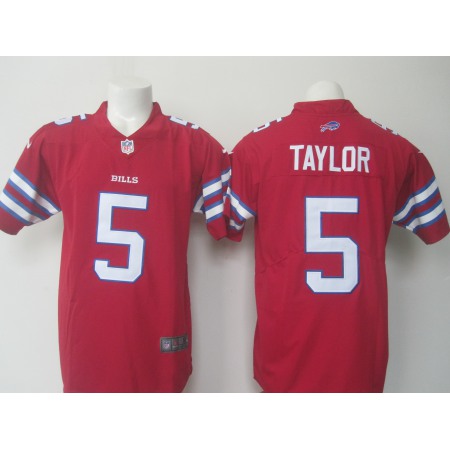 Men's Nike Bills #5 Tyrod Taylor Red Limited Rush Stitched NFL Jersey