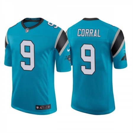 Men's Carolina Panthers #9 Matt Corral 2022 Blue Stitched Jersey