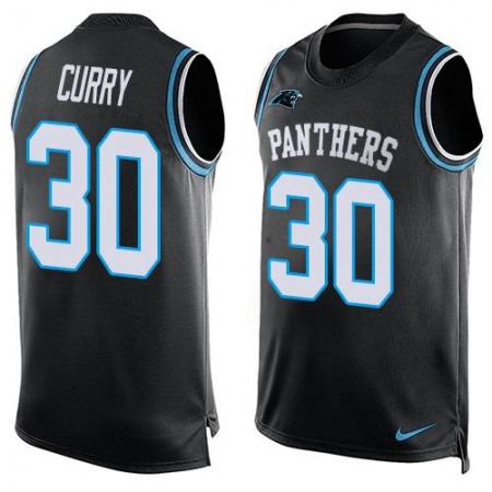 Nike Panthers #30 Stephen Curry Black Team Color Men's Stitched NFL Limited Tank Top Jersey