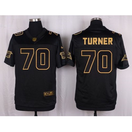 Nike Panthers #70 Trai Turner Black Men's Stitched NFL Elite Pro Line Gold Collection Jersey