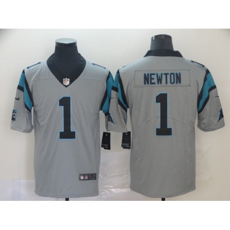Men's Carolina Panthers #1 Cam Newton Silver Inverted Legend Stitched NFL Jersey
