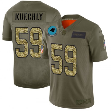 Men's Carolina Panthers #59 Luke Kuechly 2019 Olive/Camo Salute To Service Limited Stitched NFL Jersey
