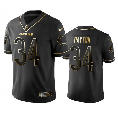 Men's Chicago Bears #34 Walter Payton Black 2019 Golden Edition Limited Stitched NFL Jersey