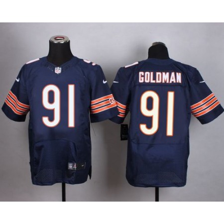 Nike Bears #91 Eddie Goldman Navy Blue Team Color Men's Stitched NFL Elite Jersey