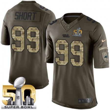 Nike Panthers #99 Kawann Short Green Super Bowl 50 Men's Stitched NFL Limited Salute to Service Jersey