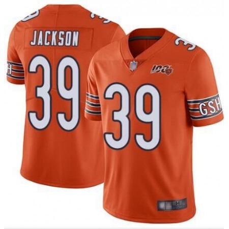 Men's Chicago Bears #39 Eddie Jackson Orange 2019 100th Season Vapor Untouchable Limited NFL Jersey
