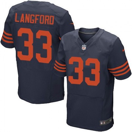 Nike Bears #33 Jeremy Langford Navy Blue 1940s Throwback Men's Stitched NFL Elite Jersey