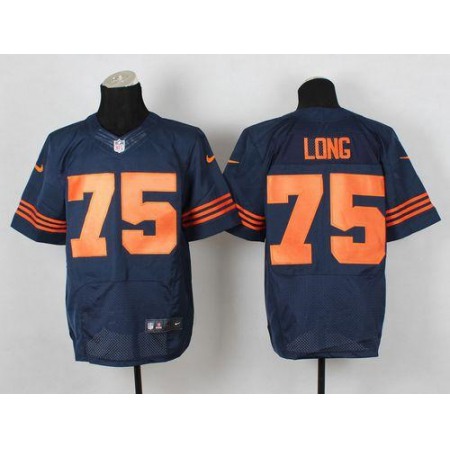 Nike Bears #75 Kyle Long Navy Blue 1940s Throwback Men's Stitched NFL Elite Jersey