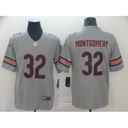 Men's Chicago Bears #32 David Montgomery Silver Inverted Legend Stitched NFL Jersey