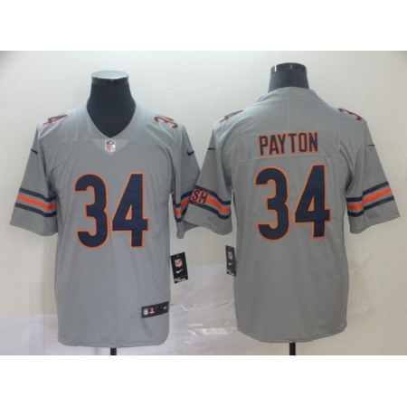 Men's Chicago Bears #34 Walter Payton Silver Inverted Legend Stitched NFL Jersey