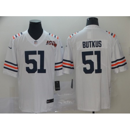 Men's Chicago Bears #51 Dick Butkus White Vapor Untouchable Limited Stitched NFL Jersey