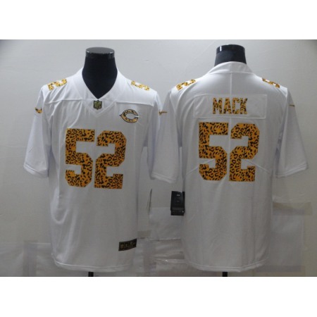 Men's Chicago Bears #52 Khalil Mack 2020 White Leopard Print Fashion Limited Stitched Jersey