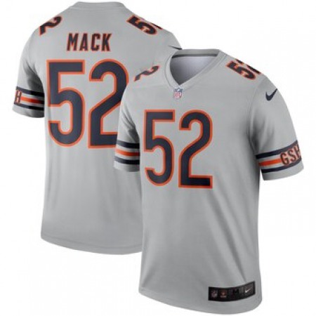 Men's Chicago Bears #52 Khalil Mack Silver Inverted Legend Jersey