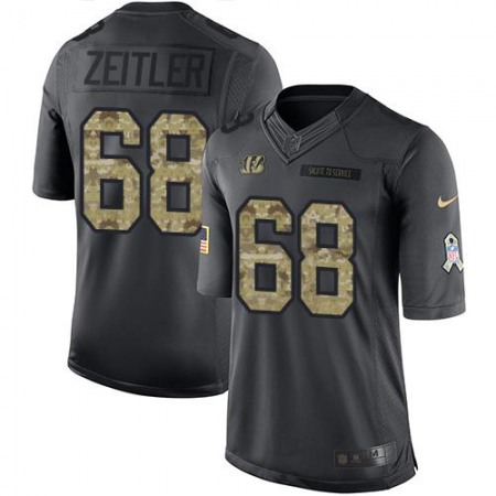 Nike Bengals #68 Kevin Zeitler Black Men's Stitched NFL Limited 2016 Salute to Service Jersey