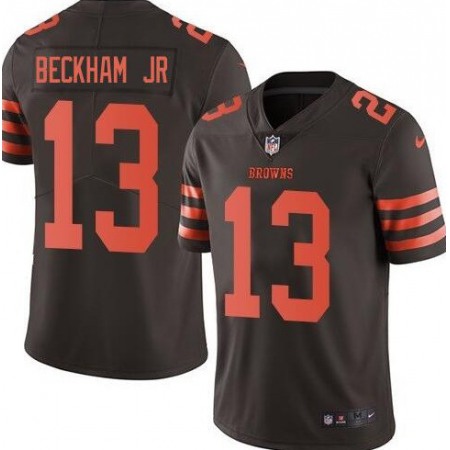 Men's Cleveland Browns #13 Odell Beckham Jr. Brown Color Rush Limited Stitched NFL Jersey
