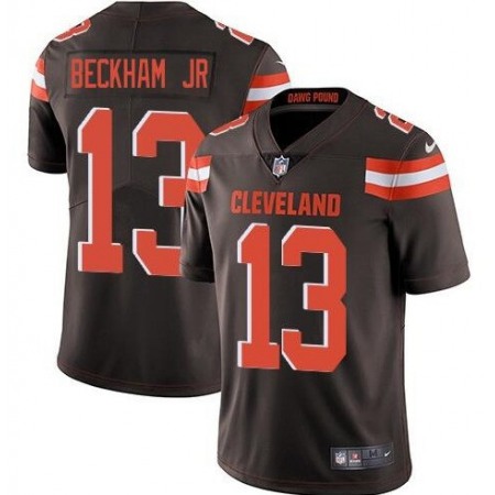Men's Cleveland Browns #13 Odell Beckham Jr. Brown Vapor Untouchable Limited Stitched NFL Jersey