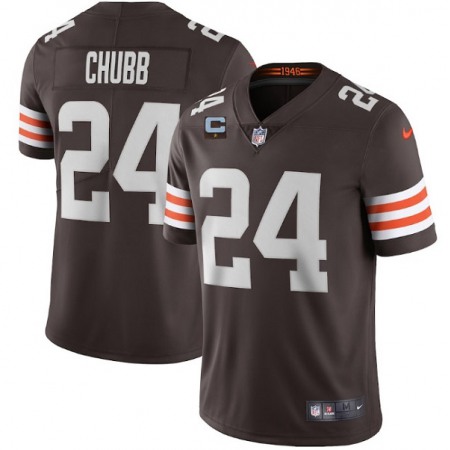Men's Cleveland Browns #24 Nick Chubb 2022 Brown With 1-star C Patch Vapor Untouchable Limited Stitched Jersey