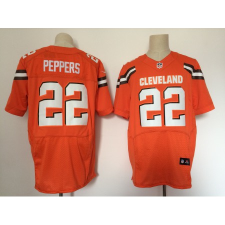 Men's Nike Cleveland Browns #22 Jabrill Peppers Orange Alternate Stitched NFL New Elite Jersey
