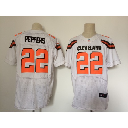 Men's Nike Cleveland Browns #22 Jabrill Peppers White Stitched NFL New Elite Jersey