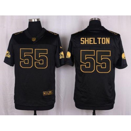 Nike Browns #55 Danny Shelton Black Men's Stitched NFL Elite Pro Line Gold Collection Jersey