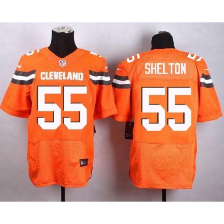 Nike Browns #55 Danny Shelton Orange Alternate Men's Stitched NFL New Elite Jersey