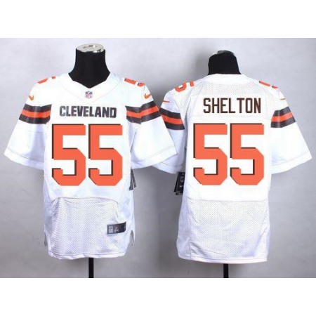 Nike Browns #55 Danny Shelton White Men's Stitched NFL New Elite Jersey