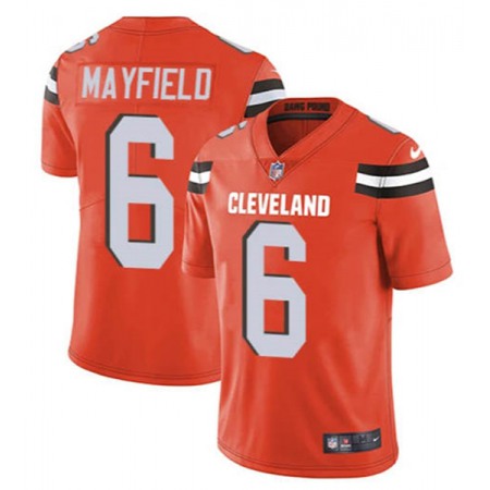 Men's Cleveland Browns #6 Baker Mayfield Orange 2018 NFL Draft Vapor Untouchable Limited Stitched Jersey